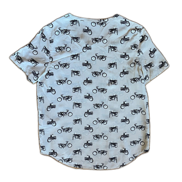 EQUIPMENT Femme Gray Silk Motorcycle Short Sleeve Shirt Top  Women's Size Small - Picture 7 of 9